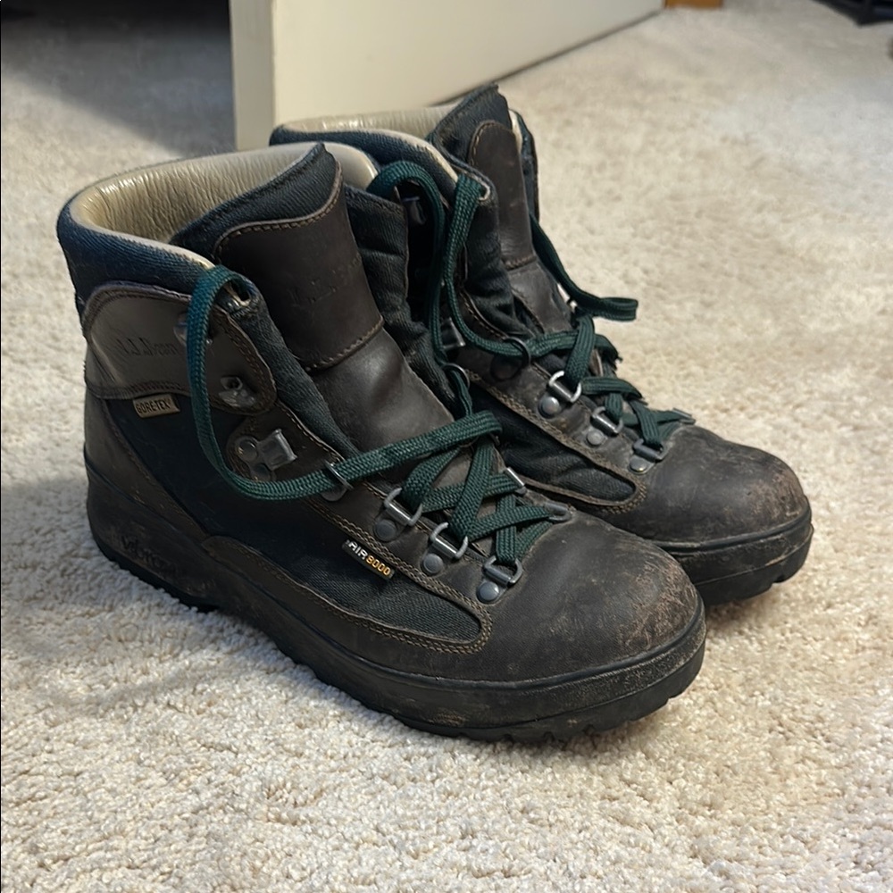 L.L. Bean Brown and Dark Green Women's Hiking Boots